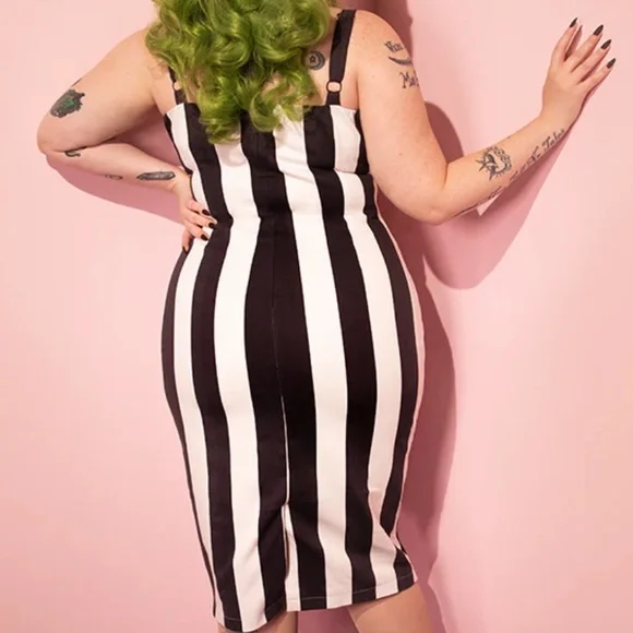 NWOT BEETLEJUICE™ GHOST W/ THE MOST PEPLUM DRESS by Vixen by Micheline Pitt Sz L - Picture 9 of 16